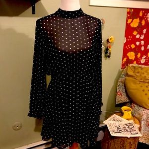 Backless navy and white dress